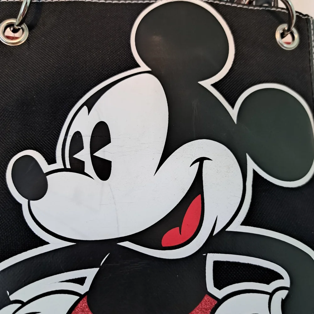 Disney Black and Red Mickey Mouse Sparkle Tote Bag - Picture 4 of 4